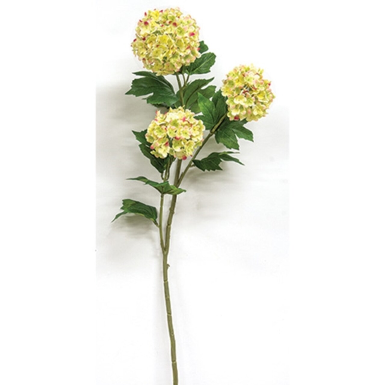 37 Inch Hydrangea Artificial Stem with Green Leaves Floral Vase Filler Set of 3